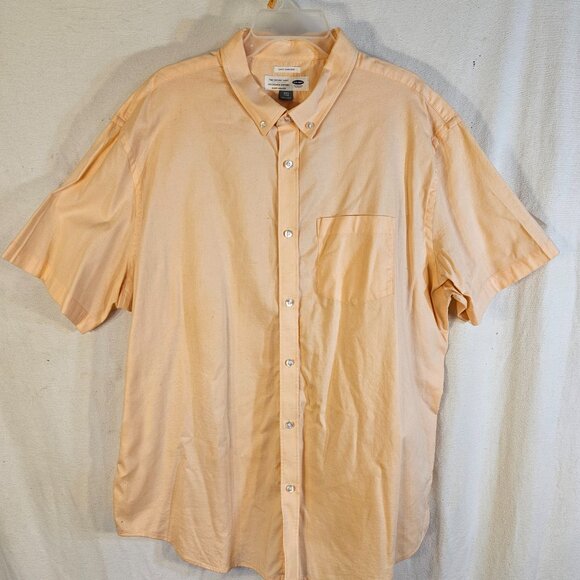 Peach Colored Button-Down Short Sleeve Top -- ITEM #2022 - Picture 2 of 3